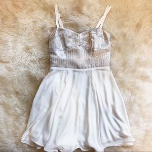 Express White + Gold Dress